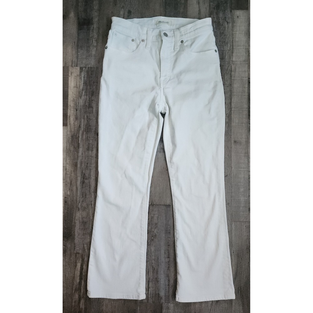 Madewell Cali Demi-Boot Jeans Womens 27 White High Rise Flare Denim Pants